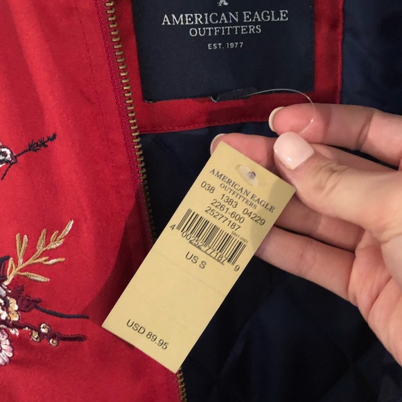 Embroidered Satin Bomber Jacket - Picture 4 of 4